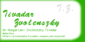 tivadar zvolenszky business card